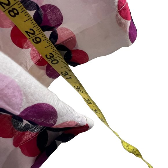 Boden White Multicolor Circle Print Wide Shoulder V Neck Long Tunic Top 4 - Picture 6 of 9